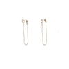 Star of David Sterling Silver Earrings with Chain Handmade in Israel