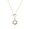 Sterling Silver Star of David with Toggle Necklace Handmade in Israel