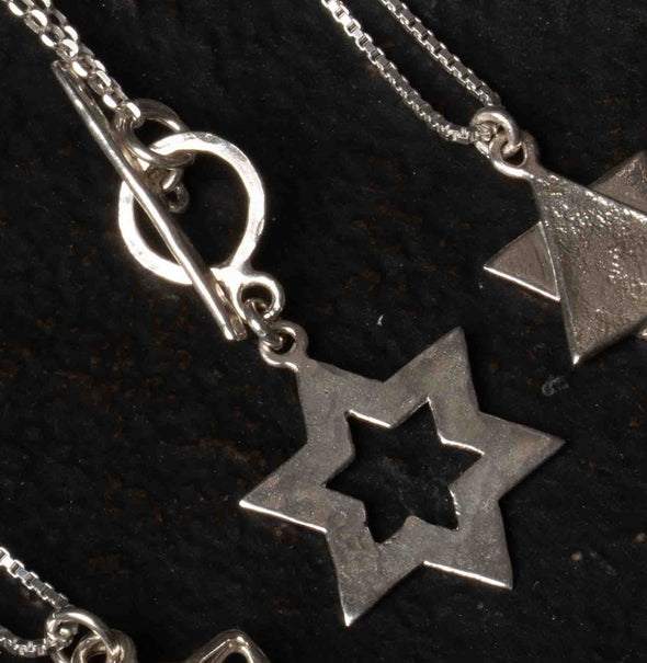 Sterling Silver Star of David with Toggle Necklace Handmade in Israel