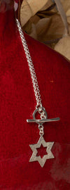 Sterling Silver Star of David with Toggle Necklace Handmade in Israel