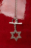 Sterling Silver Star of David with Toggle Necklace Handmade in Israel