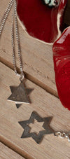 Star of David in Textured Sterling Silver Handmade in Israel