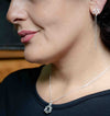 Star of David Sterling Silver Earrings with Chain Handmade in Israel