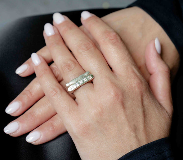 Handcrafted Hammered Sterling Silver Ring – Made in Israel