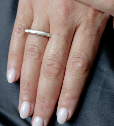 Handcrafted Hammered Sterling Silver Ring – Made in Israel
