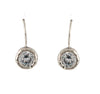 Dainty Cubic Zirconia Earrings in Textured Sterling Silver – Israeli Artisan Jewelry