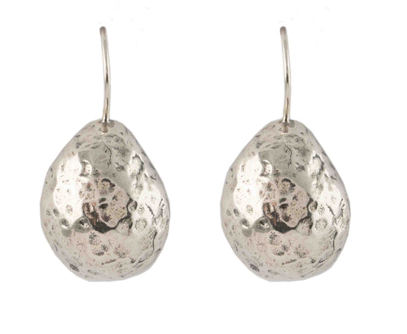 Artisan Hammered Sterling Silver Earrings Handmade in Israel