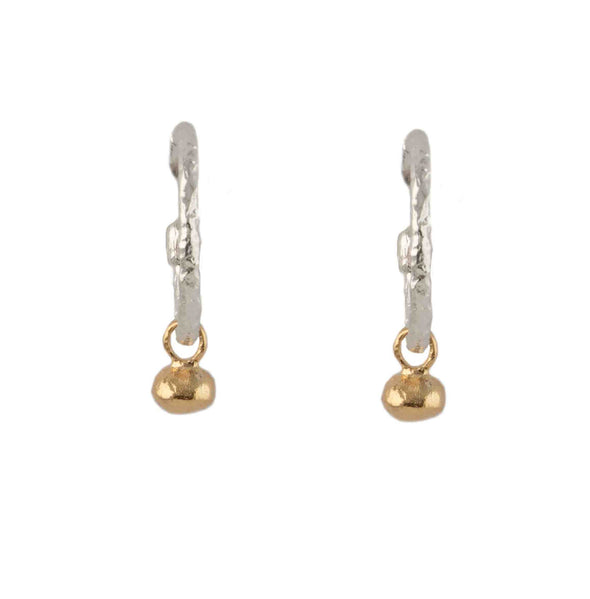 Textured Sterling Silver Hoops Handcrafted in Israel