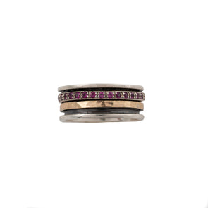 Ruby Meditation Ring in Sterling Silver and Gold