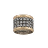 Statement Sterling Silver and Gold Band with Cubic Zirconia