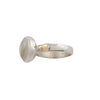 Mother of Pearl Sterling Silver Ring with Gold Accents