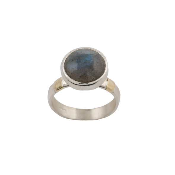 Smokey Topaz Ring Sterling Silver & Gold Accents