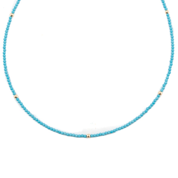 Dainty Turquoise Necklace with Silver Accents