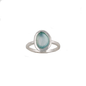 Chalcedony and Sterling Silver Rng