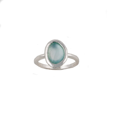 Chalcedony and Sterling Silver Rng