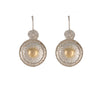 Sterling Silver Textured Earrings with Gold