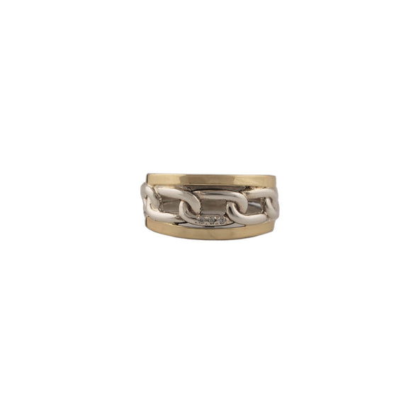 Sterling Silver and Gold Ring Link Design Handmade in Israel