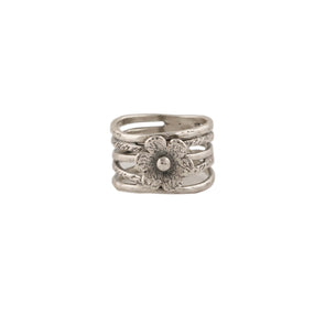 Handmade Sterling Silver Flower Ring – Artisan Jewelry from Israel