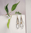 Statement Silver Dangle Earrings – Three-Tone Design with Labradorite, Handmade in Israel