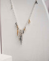 Unique Three Tone Silver Necklace – Handcrafted Asymmetrical Statement Jewelry from Israel