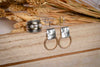 Modern Artisan Earrings – Textured Sterling Silver with Gold-Filled Accents, Handmade in Israel