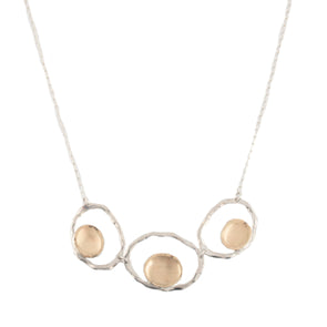 Sterling Silver and Brushed Gold Necklace
