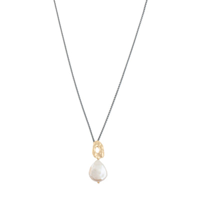 Pearl and Gold Plated Sterling Silver Pendant on Chain