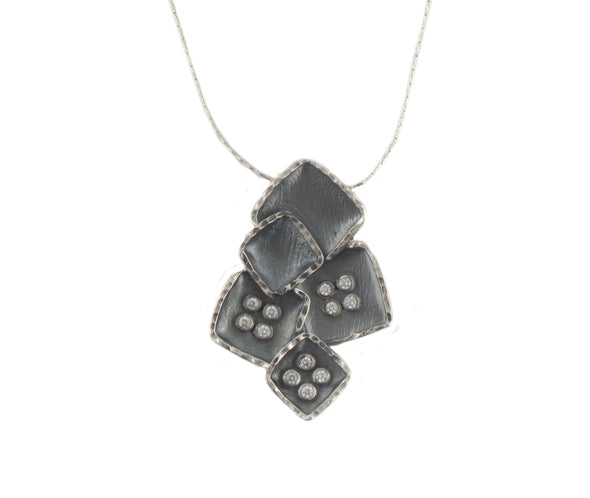 Two Tone Sterling Silver Pendant-Handmade in Israel