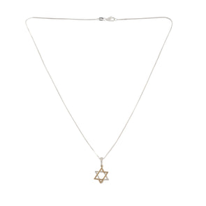 Star of David- Two Tone Textured Sterling silver