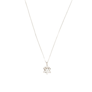 Star of David with Heart-Sterling Silver