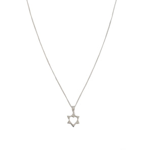 Sterling Silver Star of David with Heart