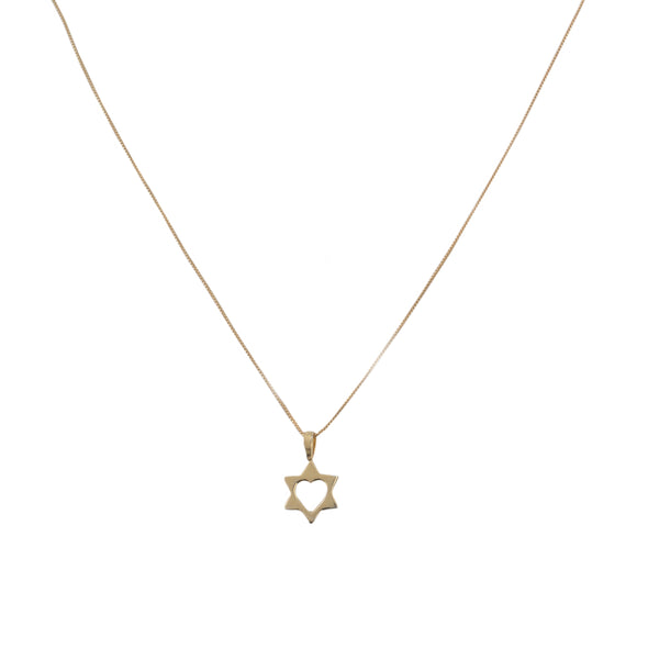 Sterling Silver Star of David with Heart