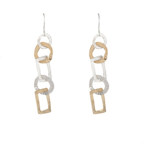 Silver and Gold Earrings- Sterling Silver