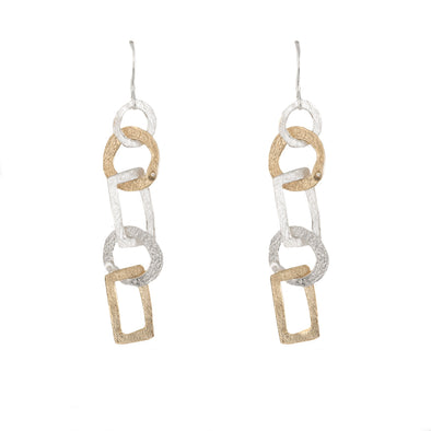 Silver and Gold Earrings- Sterling Silver