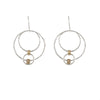Sterling Silver Round Earrings with Gold Accents handcrafted in Israel