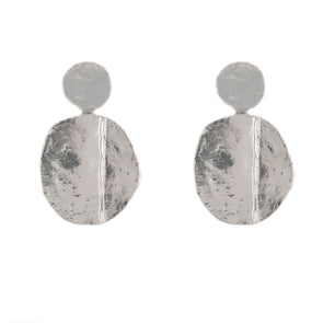 Sterling Silver Textured Post Earrings Handmade in Israel