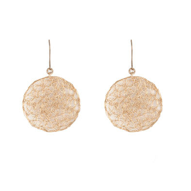 Gold Filled Round Mesh Earrings