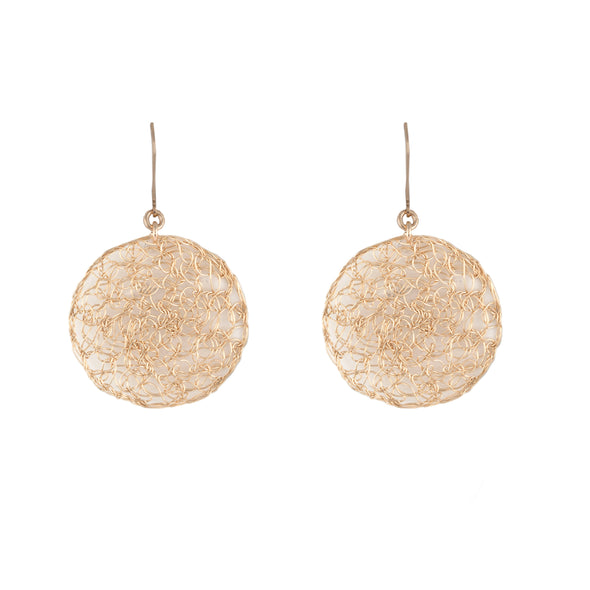 Gold Filled Round Mesh Earrings