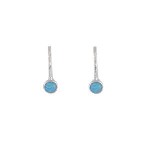 Blue Opal Sterling Silver Earrings