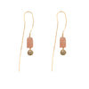 Gold Plated Sterling Silver Long Earring with Sunstone