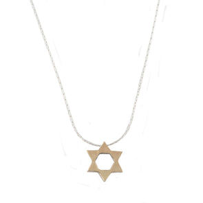 Star of David -Hammered Gold and Sterling Silver