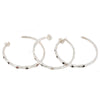 Sterling Silver Hoops Set with Tourmaline Stones