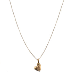 Gold Heart Pendant on Chain- Sterling Silver