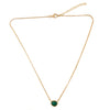 Dainty Pendant in Emerald Color Agate Stone- Gold Plated Sterling Silver