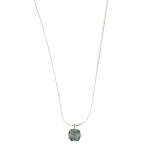 Dainty Blue Topaz Pendant Sterling Silver Necklace