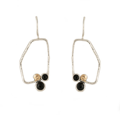 Sterling Silver Earrings with Onyx Stone
