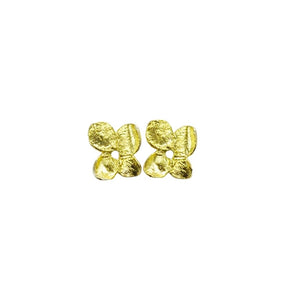 Gold-Plated Sterling Silver Textured Stud Earrings – Handmade in Israel