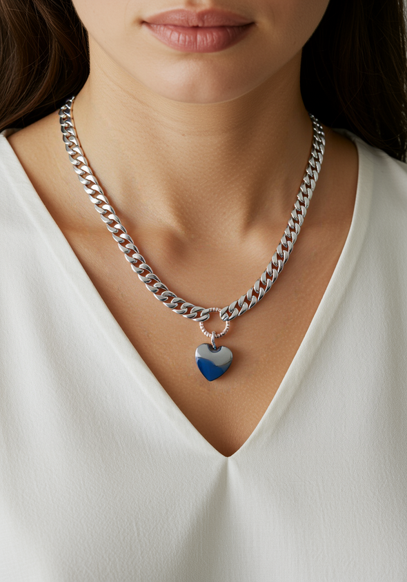Hematite Heart Necklace