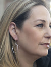 Sterling Silver Hoop Textured Earrings Handmade in Israel