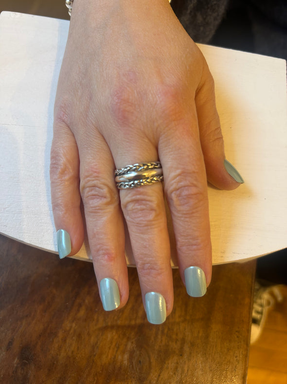Sterling Silver Textured Band Handcrafted in Israel